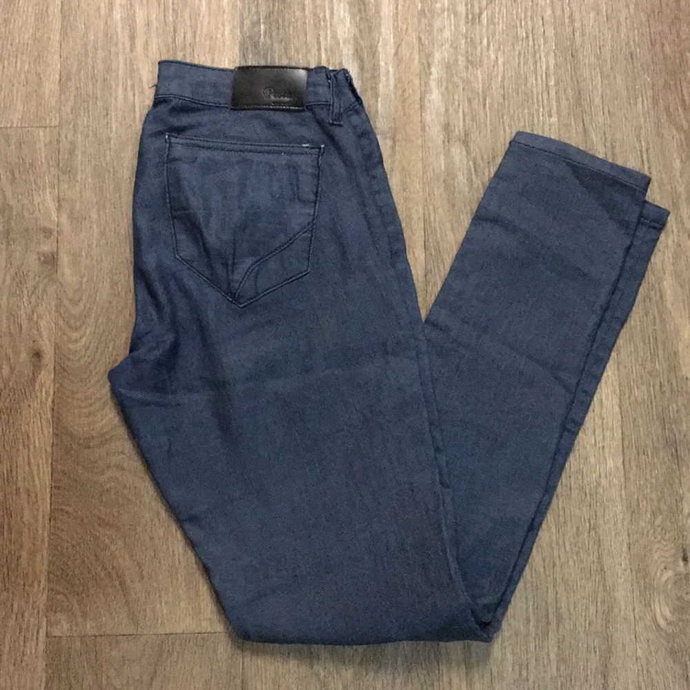 Post’age dark cotton denim 30in inseam. 64% cotton